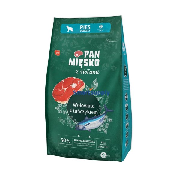 PAN MSKO with Herbs Beef with tuna S - trfoder til hunde - 9kg