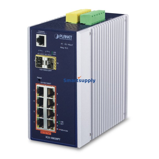 PLANET IGS-10020PT netvrksswitch Administreret L3 Gigabit Ethernet (10/100/1000) Strm over Ethernet (PoE) Bl, Hvid