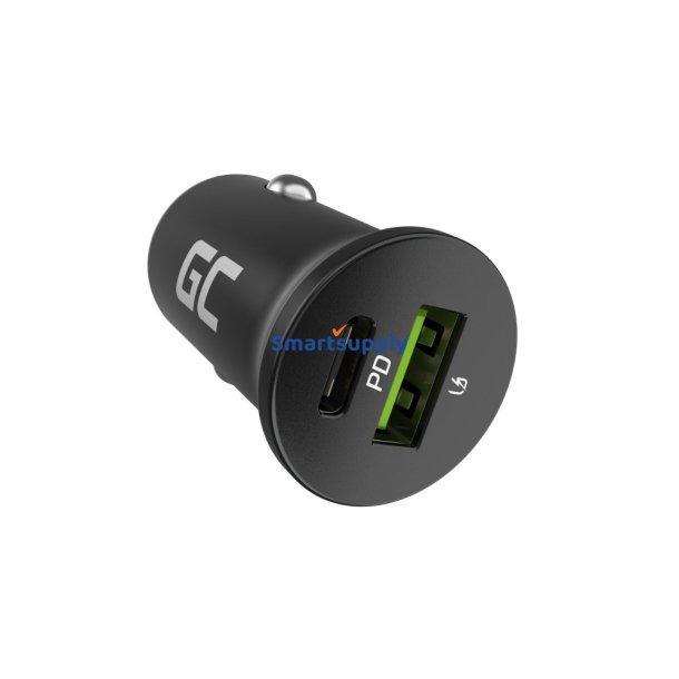 Green Cell Gc Powerride Nano38 38W 6A 1X Usb-C 1X Usb-A Biloplader