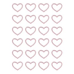 Rhinstenshjerter pink 24 stk. selvklbende