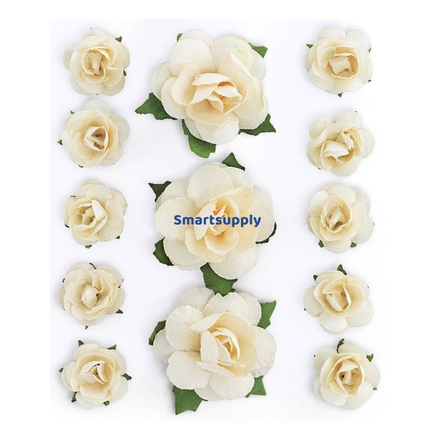 Fersken rosenknopper selvklbende 3cm, 13 stk.