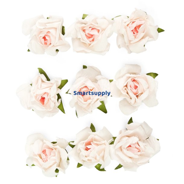 Pink rosenknopper selvklbende 3cm, 9 stk.