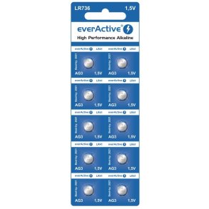 EverActive mini alkaline batterier G3 LR736 LR41 - blister med 10 stk.