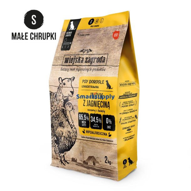 Wiejska Zagroda Kalkun Med Lamb Crunchy S - Trfoder Til Hunde - 2 Kg