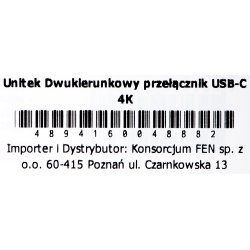 Unitek To-Vejs Signalomskifter Usb-C, 2 I 1 Ud 4K
