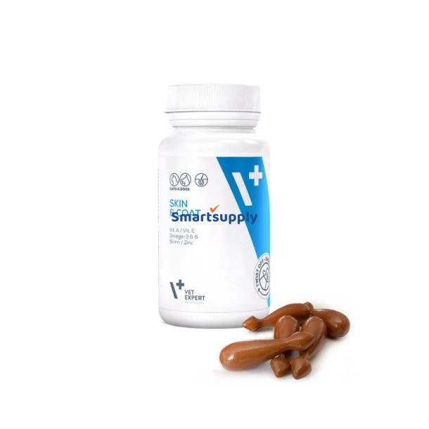 VET EXPERT Skin&Coat - hud- og pelsprparat til hunde og katte - 30 kapsler.