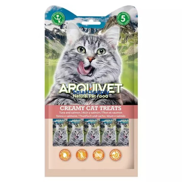 Arquivet Cremet Snack Med Tun Og Laks - Godbid Til Katte - 5X14 G