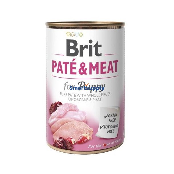 Brit Pat&eacute; &amp; Meat Puppy Chicken - Vdfoder Til Hunde - 400G