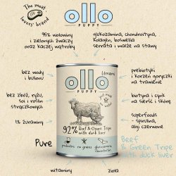 OLLO Puppy Umami Oksekd og Grnne Kallun med Andelever - vdfoder til hunde - 850g