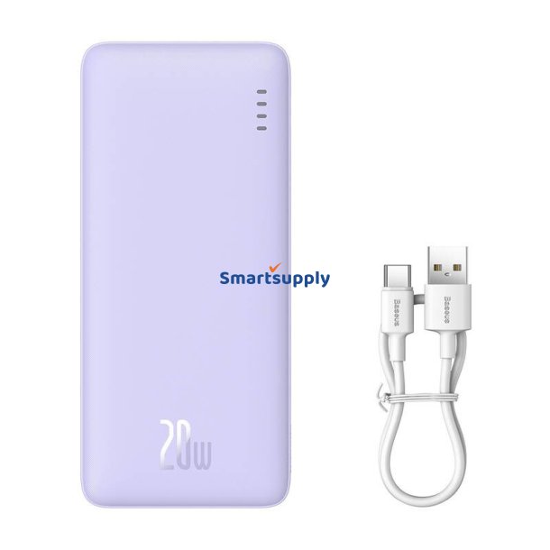 Baseus Airpow Lithium-polymer powerbank 10000 mAh 20 W Lilla
