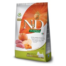 FARMINA N&D GF Pumpkin, Vildsvin og ble Adult Mini - trfoder til hunde - 800 g