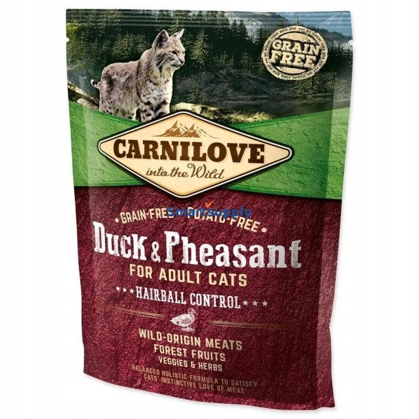 Carnilove Cat Hairball Control And Og Fasan - Trfoder Til Kat - 400 G