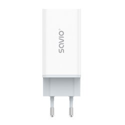 Savio La-07 Gan 65W Netoplader, Usb, Qc4.0+, Pd 3.0, Hvid