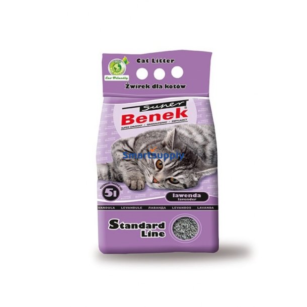 Super Benek Standard Lavendel - Klumpning Af Kattegrus 5 L