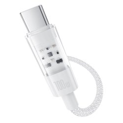 Baseus Gem USB C til USB C hurtigopladningskabel 1 m 100 W Hvid