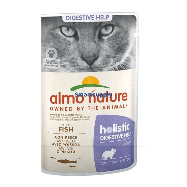 Almo Nature Funktionel Sensitiv Med Fisk - Vdfoder Til Voksne Katte Med Problemer Med Flsomhed Og Overflsomhed I Tarmene - 70 G