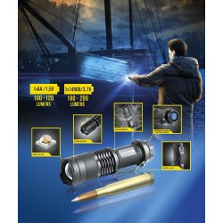 LED Hndholdt Lommelygte Everactive Fl-180 "Bullet" Med Cree Xp-E2 LED