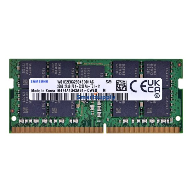 Samsung So-Dimm Ecc 32Gb Ddr4 2Rx8 3200Mhz Pc4-25600 M474a4g43ab1-Cwe