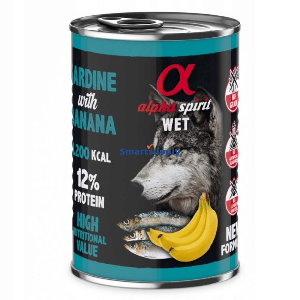 ALPHA SPIRIT WET Sardin med banan - vdfoder til hunde - 400g