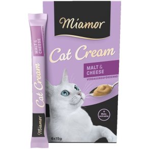 MIAMOR Cat Cream Malt & Cheese - Kattegodbidder - 6x15g