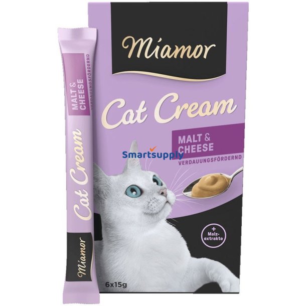MIAMOR Cat Cream Malt & Cheese - Kattegodbidder - 6x15g