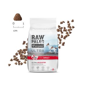 RAW PALEO Ultra Mini Adult Oksekd - trt hundefoder - 2 kg
