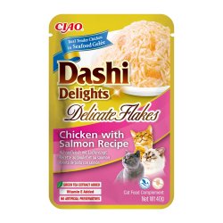 Inaba Cat Dashi Delights Delikate Flager Kylling Med Laks - Kattegodbidder - 40G
