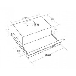 Akpo WK-7 Light Eco 60 Ventilationshtte monteret i kabinet Inox