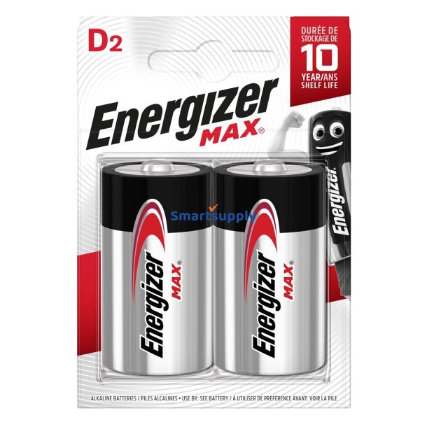 Energizer Batteri Max D Lr20, 2 Stk ko Emballage
