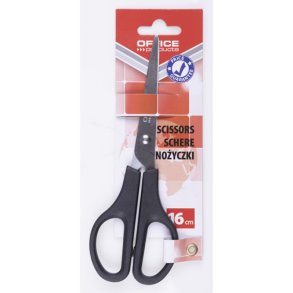 Saks med ergonomisk greb sort 16 cm