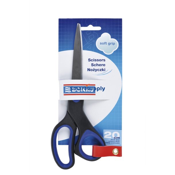 Saks med softgrip ergonomisk bl og sort 20 cm
