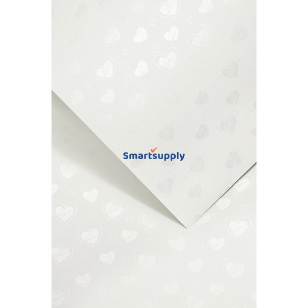 Sm� hjerter metallic karton papir A4, 220g, 20 ark