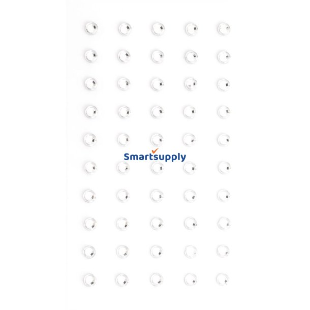 S�lvfarvede rhinsten selvkl�bende bagside 5mm, 50 stk.