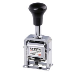 Stempel med tal, 4,5mm, 6 cifre, fast farvepude, sort