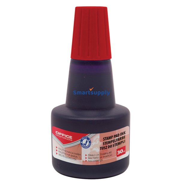 Stempelfarve til gummistempler 30ml rd
