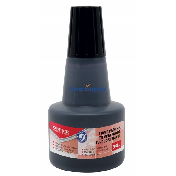 Stempelfarve til gummistempler 30ml sort