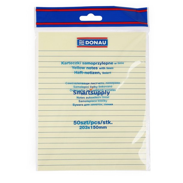 Sticky Notes linjeret blok 150x203 mm - 12 stk a&acute; 50 blade