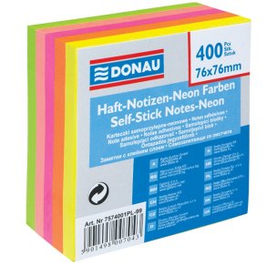 Sticky Notes neon mix 76x76 mm - 1 blok a´ 400 blade