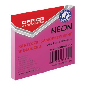 Sticky Notes neon pink 76x76 mm - 12 blokke á 100 blade