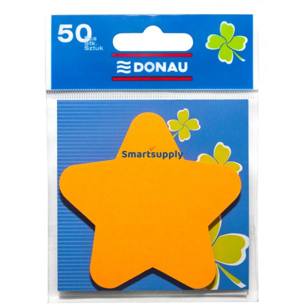 Sticky Notes orange stjerner 70 mm - 1 stjerne a&acute; 50 blade