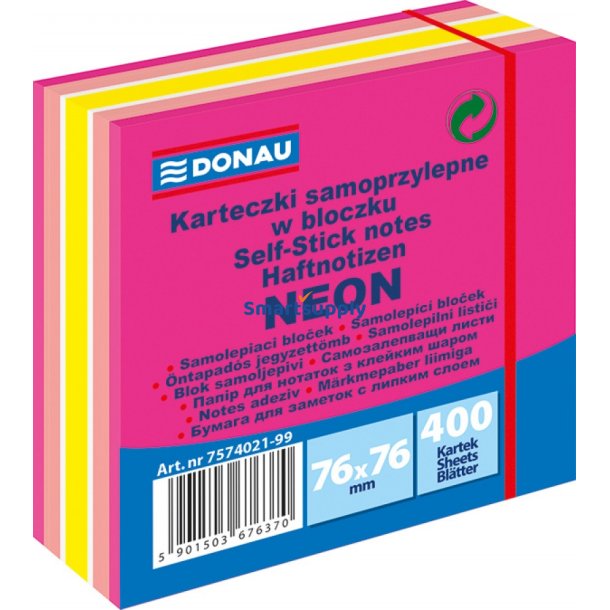 Sticky Notes pastel/neon mix 76x76 mm - 1 blok a&acute; 400 blade