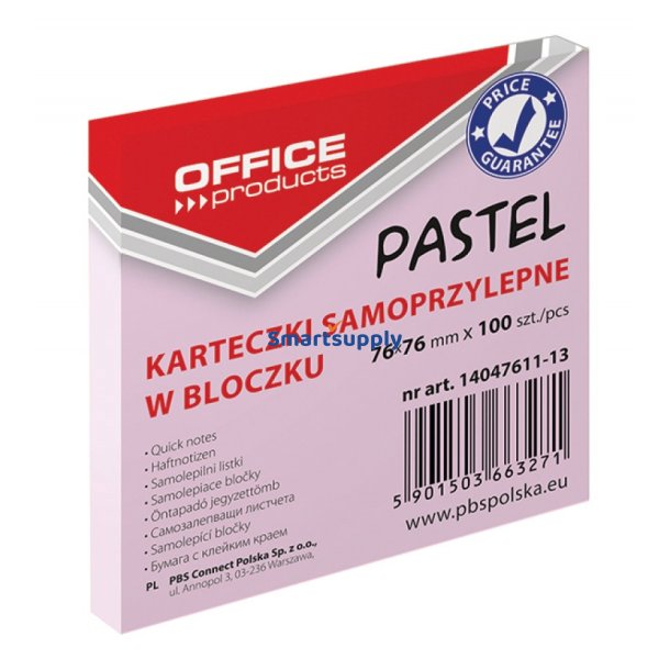 Sticky Notes pastel pink 76x76 mm - 12 blokke &aacute; 100 blade