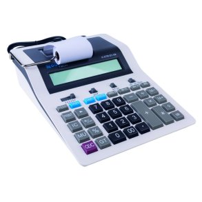 Strimmelregner 12-cifret display 267x202x77mm hvid