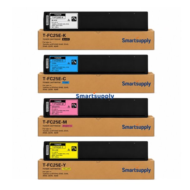 Toshiba T-FC25E-K/C/M/Y kompatibel BCMY toner rabatpakke
