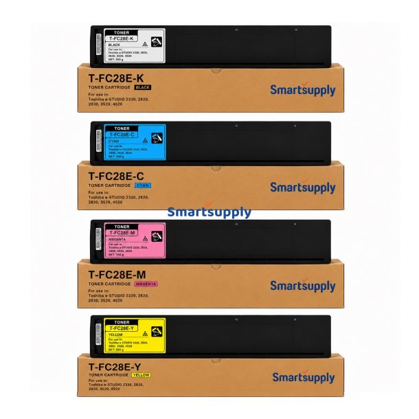 Toshiba T-FC28E-K/C/M/Y kompatibel BCMY toner rabatpakke