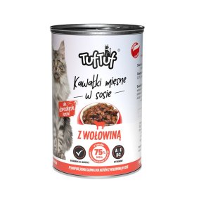 TUF TUF Pieces of meat in sauce with beef - vd kattefoder - 415g