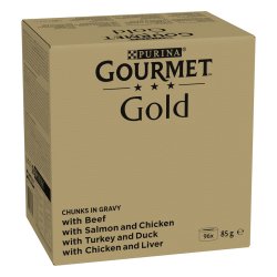 PURINA GOURMET GULD Stykker i sauce Mix 4 smagsvarianter - vd kattefoder - 96x85g
