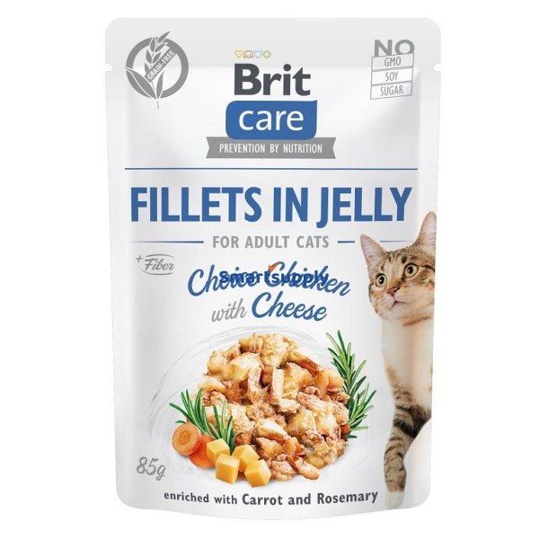 Brit Care Fileter I Jelly Kylling Og Ost - Vdfoder Til Katte - 85 G