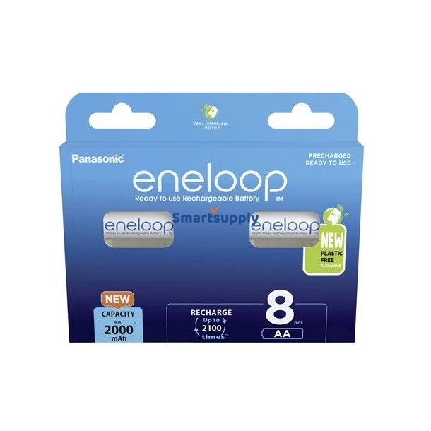 Genopladelige Batterier Panasonic Eneloop Aa 2000 mAh 8 Stk (Bk-3Mcde/8Hh)
