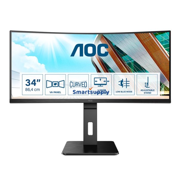Aoc P2 Cu34p2a Led-Skrm 86,4 cm (34") 3440 X 1440 Pixels Quad HD Black